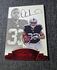 2016 Panini Flawless DeAndre Washington # /15 Ruby Rookie On Card Auto Rc