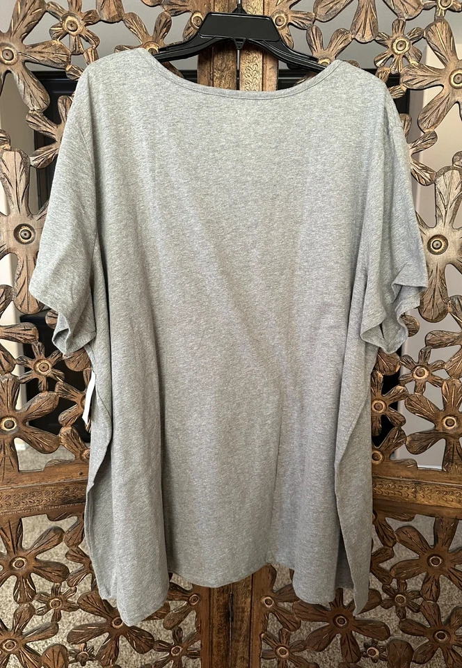 Croft & Barrow S/S Pajama Set Women's 4X Capri Pants Grey Paisley Print NWT - Image 3 of 4