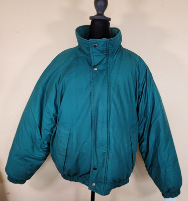 Vintage John Ashford Mens M Green Down WaterFowl Puffer Jacket Coat Heavy Warm