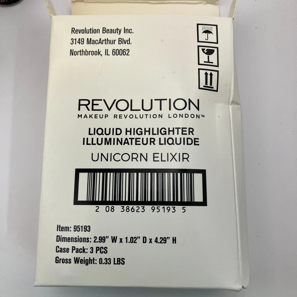 Makeup Revolution Liquid Highlighter Unicorn Elixir Illuminating Liquid Pck Of 3 - Image 2 of 4