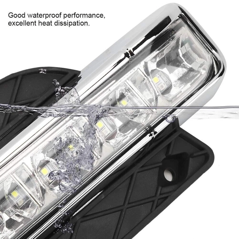 LED Daytime Running Lights Turn Indicator Fog Lamp Bumper For Mitsubishi Lancer - Image 4 of 4