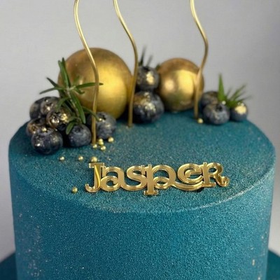 Personalised Cake Name Word Charm Name & Word Acrylic 3mm Thick Elegant Decor