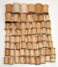 Vintage Lot 70 WOODEN THREAD SPOOLS Coats & Clarks Star Corticelli ALL EMPTY