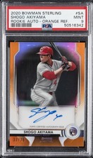 2020 BOWMAN STERLING ROOKIE AUTOS ORANGE REFRACTOR SHOGO AKIYAMA #/75 PSA 9 AUTO