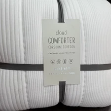 POTTERY BARN TEEN x WEST ELM CLOUD JERSEY COMFORTER, TWIN/XL ~ STONE WHITE