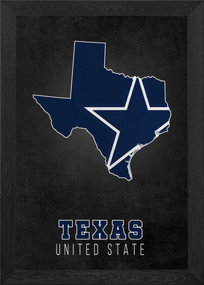 Texas State Karte gerahmtes Wandbild Poster Leinwanddruck Bild