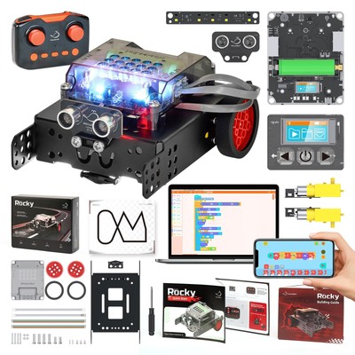 Rocky Smart Robot Car Coding & Remote Control Kit for Kids 8-16, STEM, Modula...