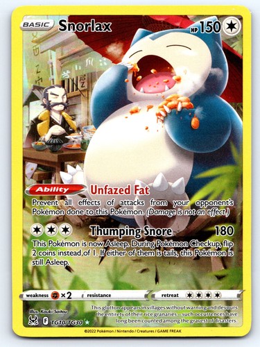 Snorlax TG10/TG30 Lost Origin Trainer Gallery NM