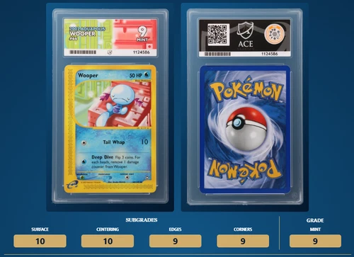 Wooper 66/147 ACE graded card