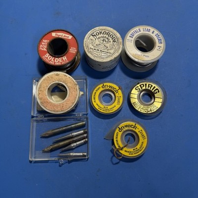 LOT Soldering Equipment & Materials Wire Weller Solder Iron & Copper, Rosin