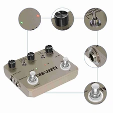 Rowin Guitar Looper Pedal With 2 Footswitch 11 Playback Types For Electric TGPN