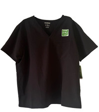 Scrubstar Unisex Scrub Top, Size XL, NWT, V-Neck, Black, Polyester, Free Shpg