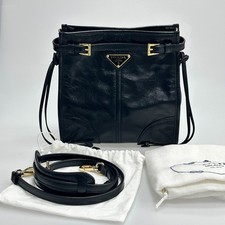 Prada Bonnie Mini Black Leather Shoulder Crossbody Bag Italy