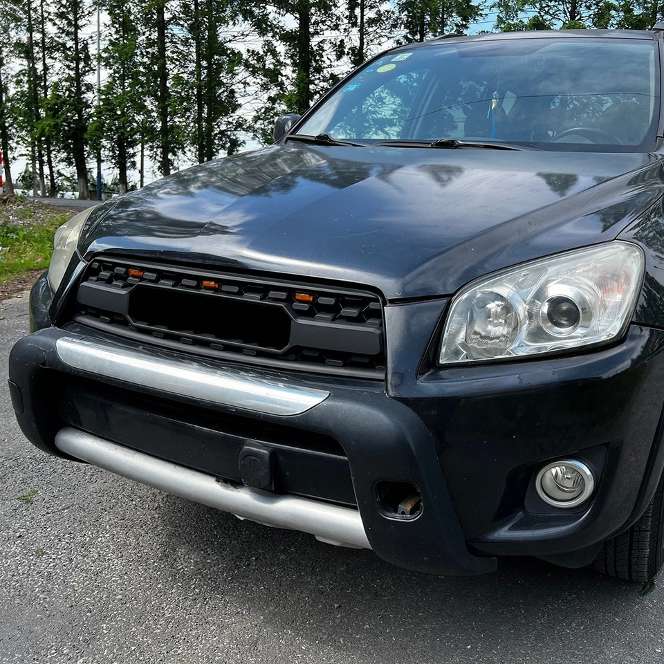 Rejilla delantera negra para Toyota RAV4 2009 2010 2011 2012 parrilla superior con LED Foto 3 de 4