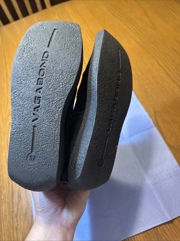 Botas negras vagabundas de gamuza punta cuadrada talla 37 para mujer Foto 4 de 4