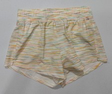DSG Girl's White Multicolor Space Dye With Built In Briefs Stride Shorts Size 14