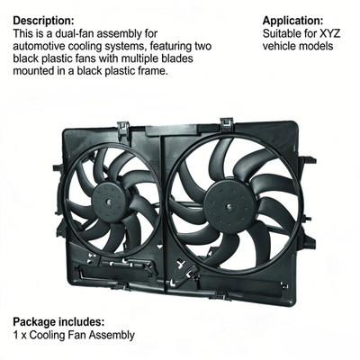Engine Radiator Condenser Cooling Fan for 2009-2016 Audi A4 A5 S4 S5 Q5 Quattro