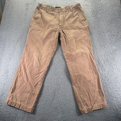 Red Head Pant Mens 38x32 Brown Cotton Carpenter Straight Workwear Utility Travel