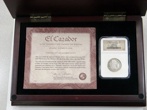Mexico 1778 Mo FF Silver 2 Reales El Cazador Shipwreck -NGC Genuine w/ Box & COA