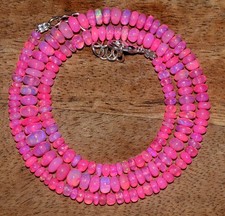 16" Natürlicher Äthiopischer Opal Wello Feueropal Edelstein Perlenhalskette