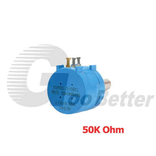 10 Gang Wendel Drahtpotentiometer 500 Ohm -100K Ohm 2 W Poti.. Potiachse 6,35mm - Bild 16 von 17