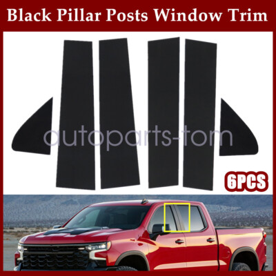 #ad #ad 6X Black Pillar Posts Window Trim For CHEVY Silverado GMC Sierra 1500 2019 2022 $9.99