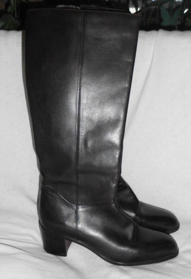 Vestido Vintage Naturalizer Bota Talla 9 N Cuero Marrón 2+" Tacón Punta Redonda Rodilla Foto 3 de 4