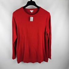 J. Jill Womens Sweater Womens Large Red Cotton Blend Crew Neck Tunic NWT