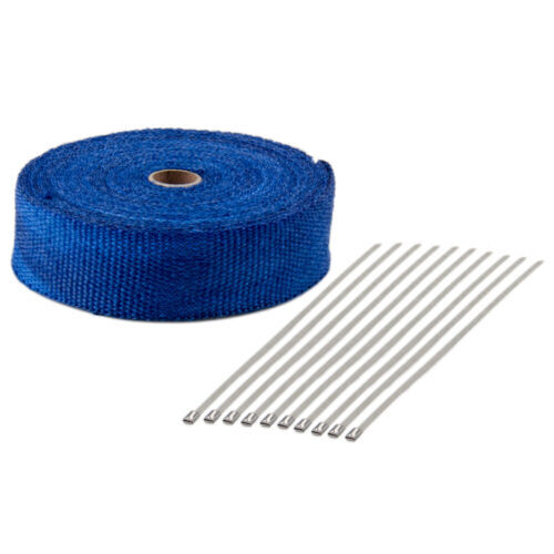 2 Roll x 2" 50FT Exhaust Thermal Wrap Manifold Header Isolation Heat Tape Blue - Picture 8 of 9