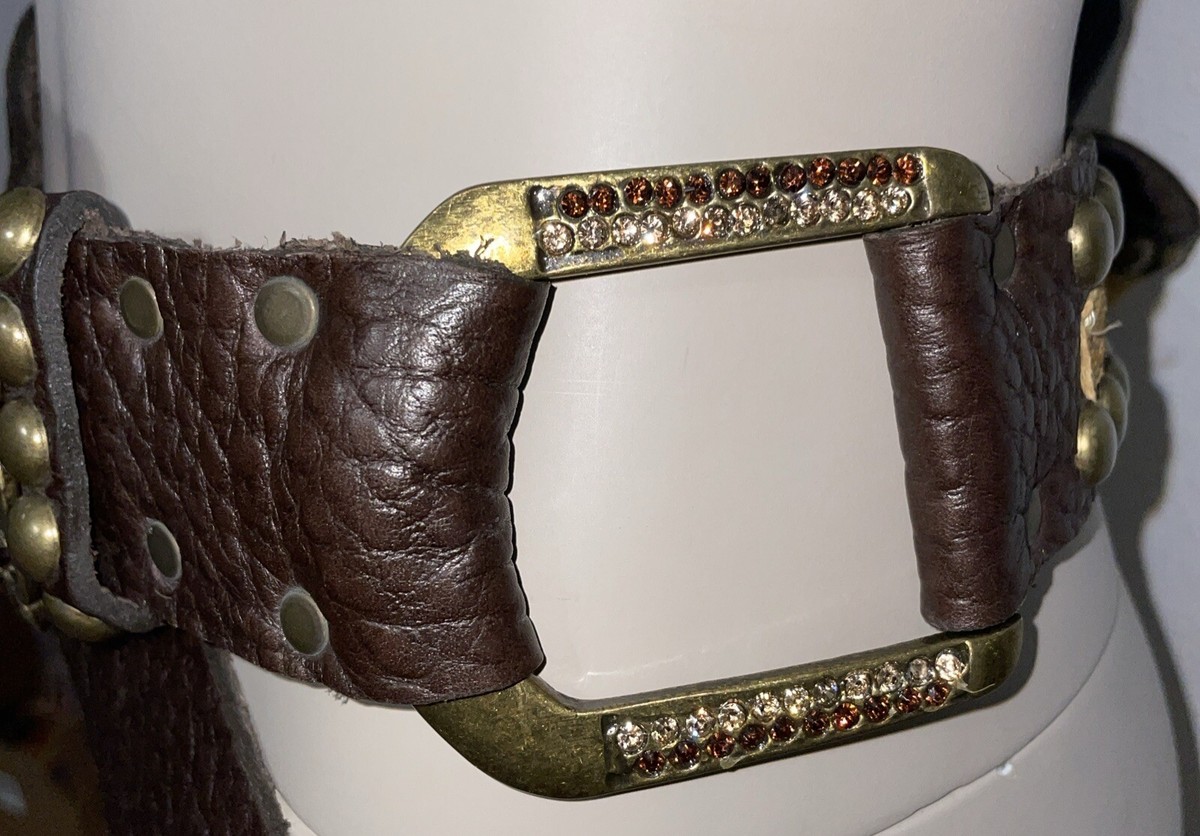 Leatherock Leather Swarovski Embellished Bronze Studded 