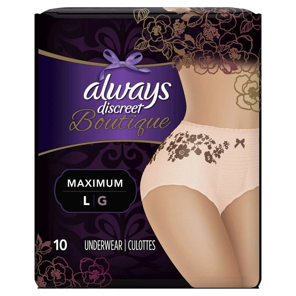 Always Discreet Boutique Incontinence Underwear for Women Large