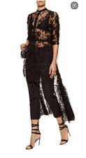 ALEXANDER MCQUEEN WOMENS $3975 BLACK LACE SHIRT DRESS SZ. 42 NEWWTAG ITALY 