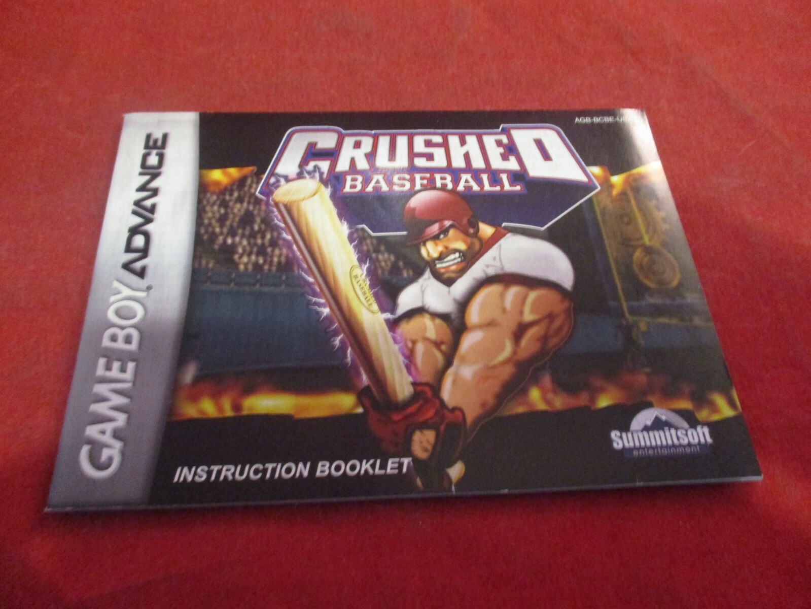 Crushed Baseball Nintendo Game Boy Advance Instruction Manual ONLY