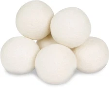 6 Pack Wool Dryer Balls + reusable bag - 1000 loads, Chemical Free, Natural!