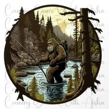 Sublimation Transfer Bigfoot Sasquatch Woodland Ready To Press Heat Transfer