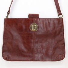 Vintage Ruth Saltz Handbag Women S Brick Brown Leather Shoulder Bag Monogram D