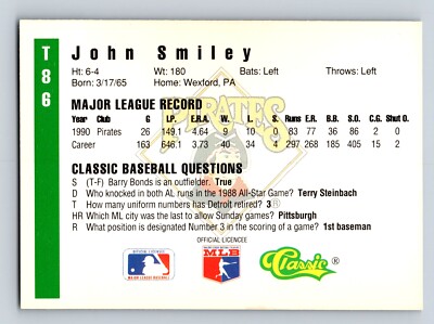 John Smiley #T86 Pittsburgh Pirates | eBay