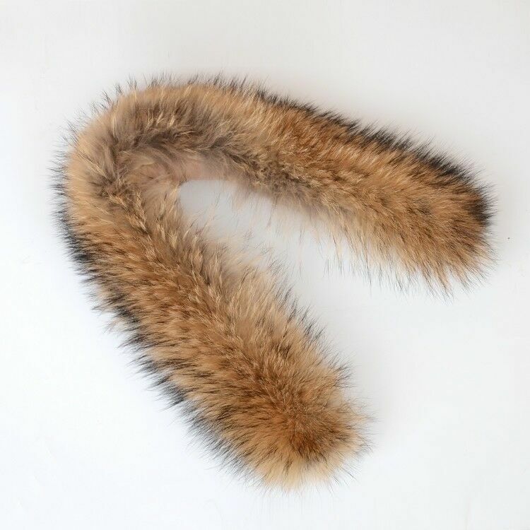 Nuevo mapache auténtico cuello de piel piel auténtica bufanda F invierno plumón chaqueta abrigo parka