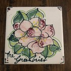 Vintage Hand Painted Floral Flower Tile The Greenbriar West Virginia 6” By 6”