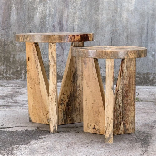 Uttermost Nadette Tamarind Wood Nesting Tables in Natural (Set of 2) - Picture 7 of 9