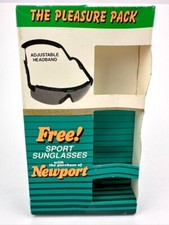 Vtg Newport The Pleasure Pack Cigarette Box Wrap-Around Sport Sunglasses NOS NIB
