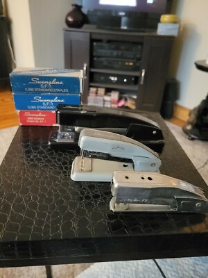 Lot 3 Swingline Staplers Plus 3 boxes staples  99/77/ 94-02 Vintage 