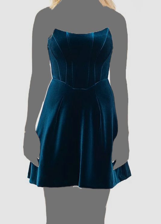 aqua blue velvet dress Women's Strapless Mini Size 6 Size:[EU-40 & US-8] Sometimes the right combination sws-50off Perry Ellis Portfolio Men's