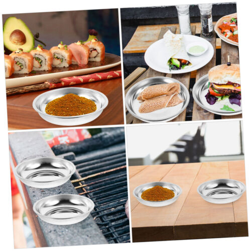 6pcs Stainless Steel Dipping Dish Small Sauce Plates Round Seasoning Dishes - Picture 3 of 9