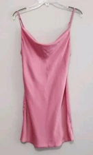 Urban Outfitters Dress Medium Pink Silky Satin Short Bodycon Sheath Sleeveless