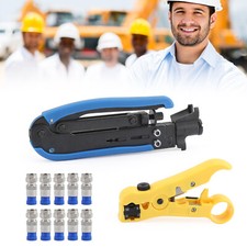 F-Type Coaxial Compression Tool Coax Cable Crimper Kit Adjust RG6 RG59 RG11 UK