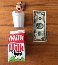 REALISTIC FAKE FISHER PRICE TIKES PLAY FOOD MILK CARTON CUP COOKIE NICE