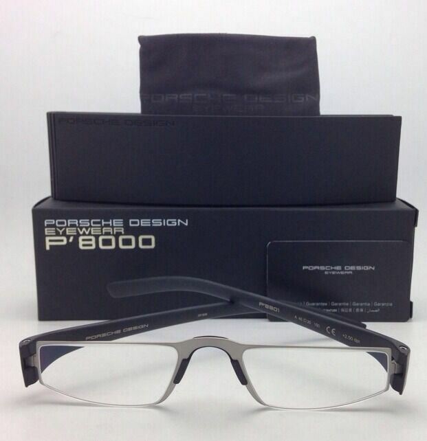 New Reader! PORSCHE DESIGN Eyeglasses P'8801 A 48-20 +2.00 Silver