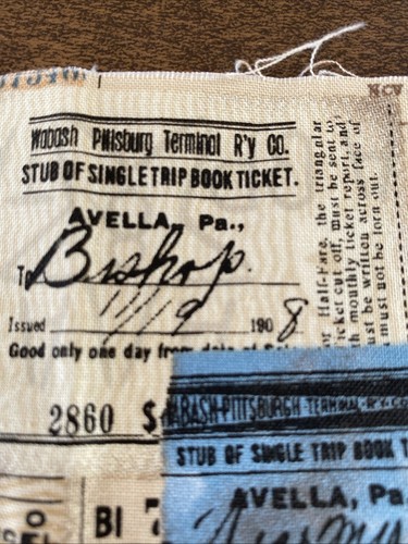 VTG Sewing Fabric 39” Robert Kaufman 5205 Railway, Real Estate Tickets 1900s - Picture 15 of 18