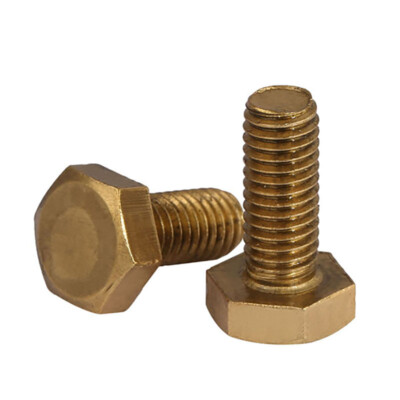 Hex Head Screws Solid Brass Full Thread Hexagon Bolts Screw M4 M5 M6 M8 M10 M12